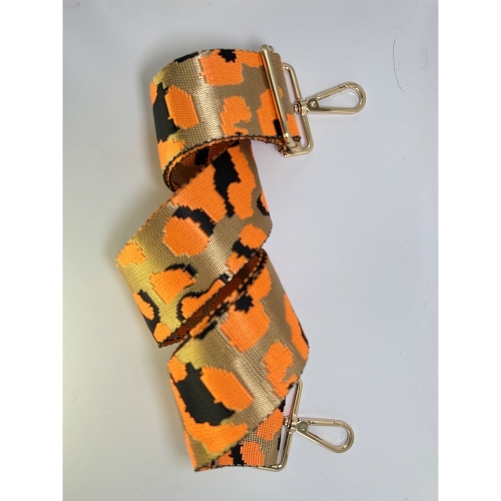 Orange/Multi Adjustable Replacement Purse Crossbody Strap Bundle W/Gold Hardware - Picture 3 of 4
